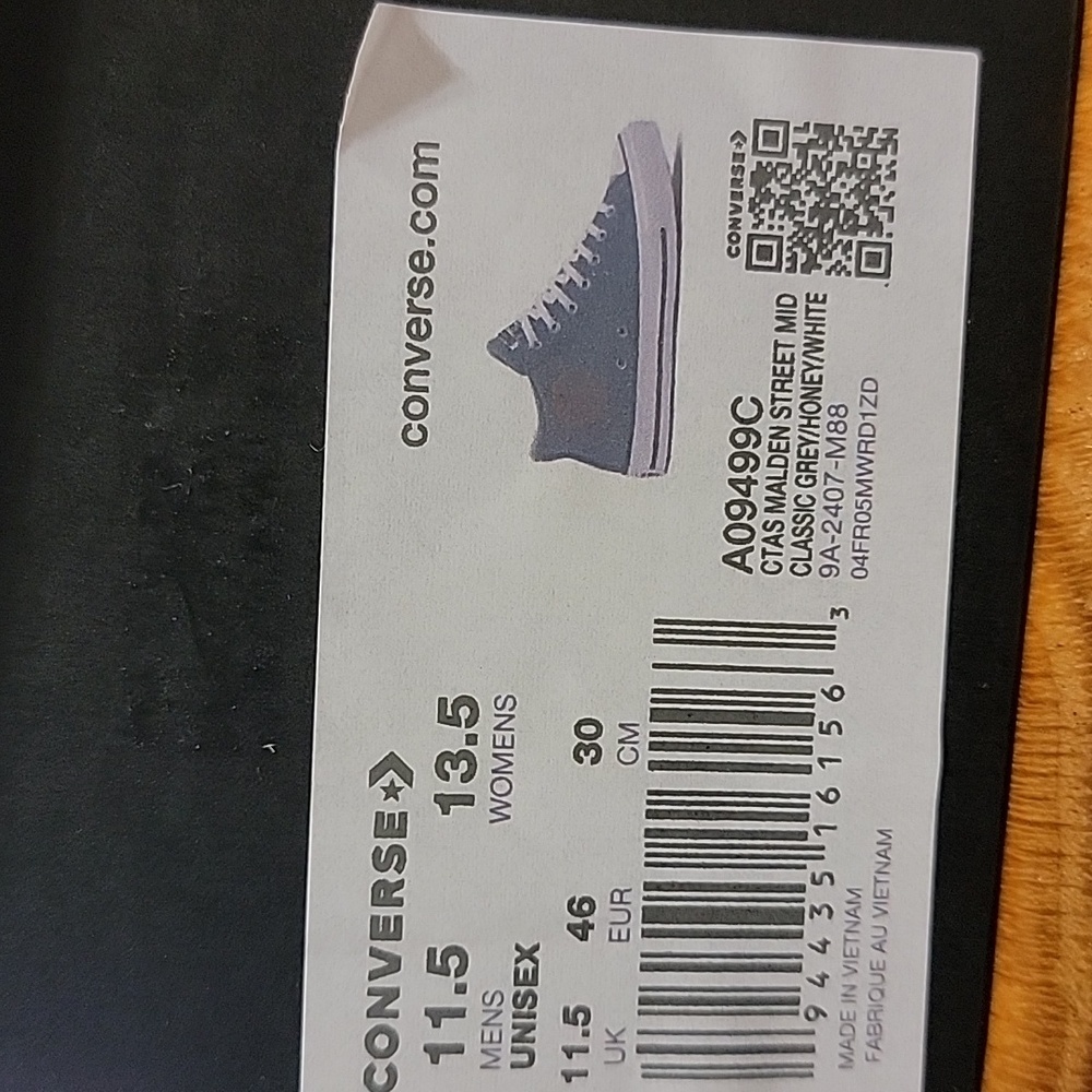 Men's Converse Chuck Taylor All Star Malden Hi Sneakers, Grey/White, 11.5, NIB - Picture 11 of 12